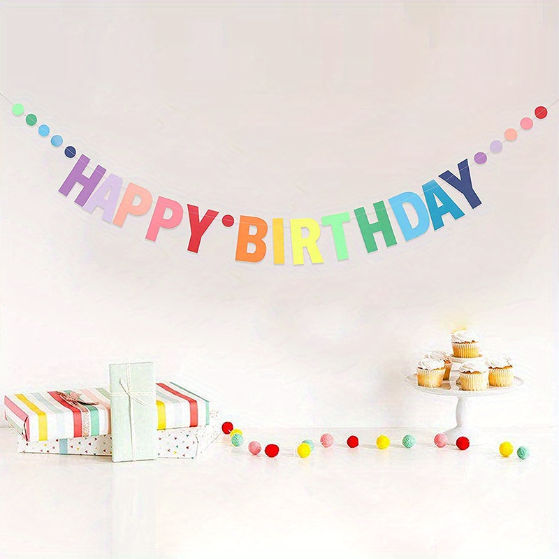 Happy Birthday Lettar Banner First Boy Girl Birthday Party - Temu