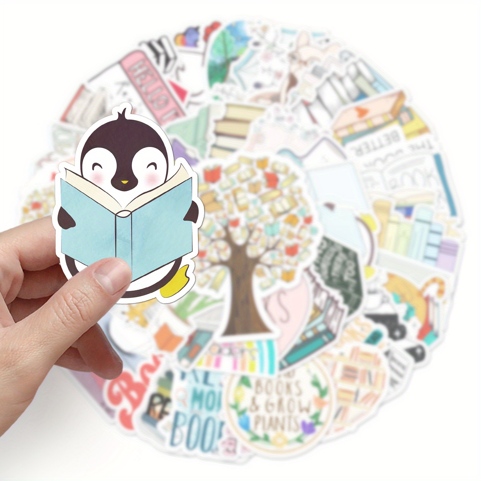 Books Reading Stickers Cartoon Graffiti Decoration Stickers - Temu