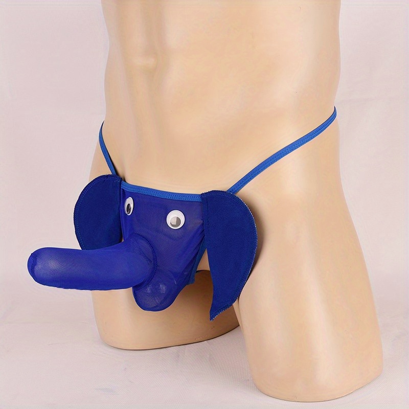 Men's Red Elephant Trunk Mesh Gauze Thong Underwear U Convex - Temu Canada