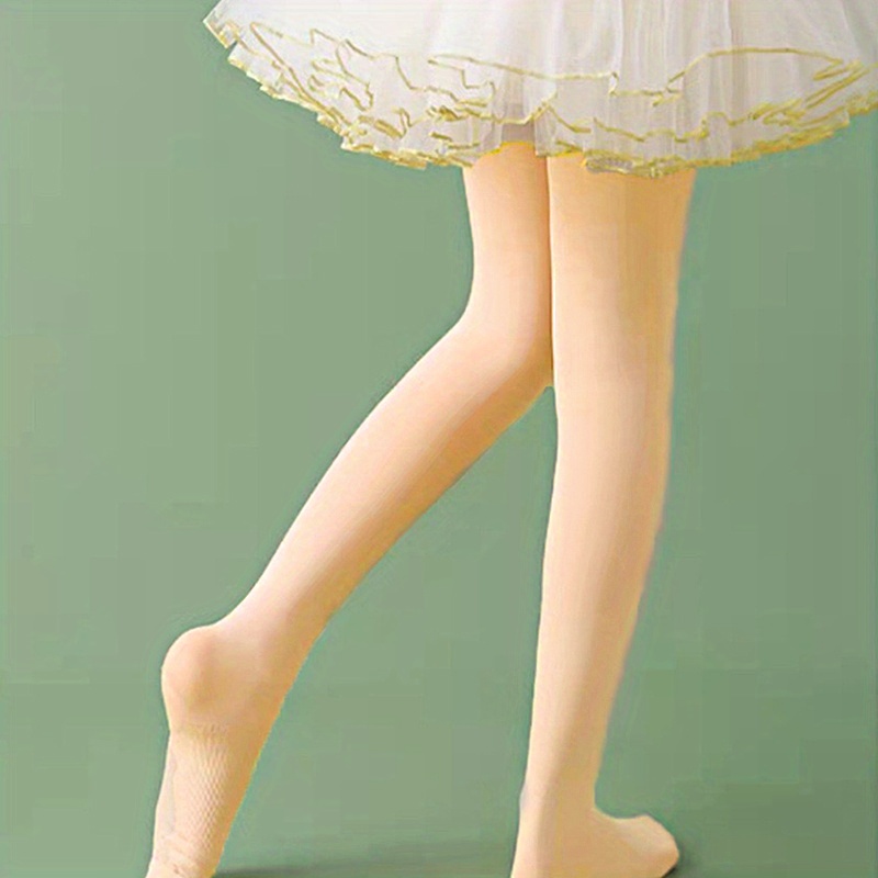 Paquete de 3 medias de ballet para niñas pequeñas, medias de algodón para  bailar, calcetines, Blanco