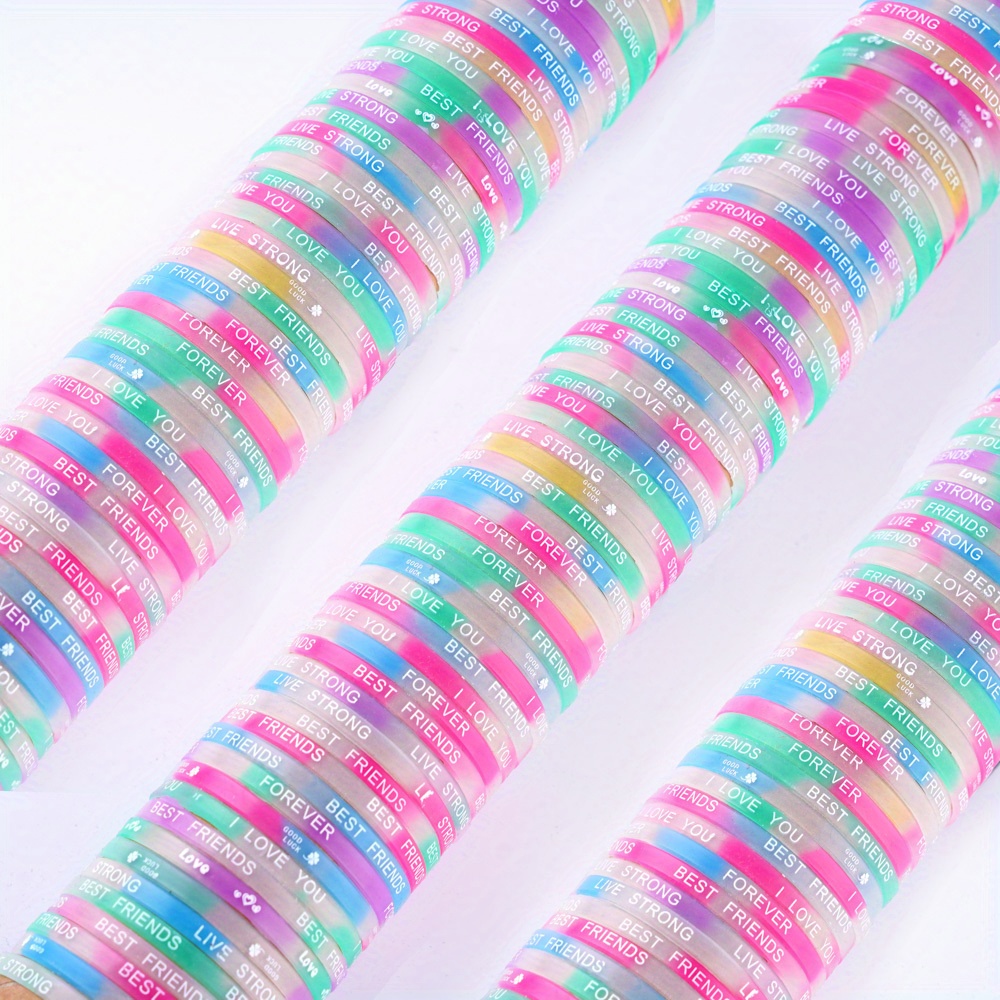 50pcs Luminous Silicone Sport Bracelets