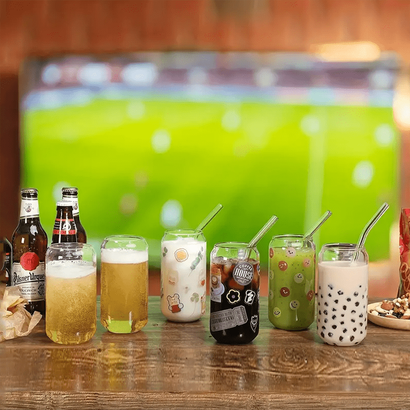 Clear Glass Tumblers With Bamboo Lids And Stainless Steel Straws - Perfect  For Cold Beverages, Ice Drinks, And Summer Drinkware - Home Kitchen  Essentials - Temu United Arab Emirates