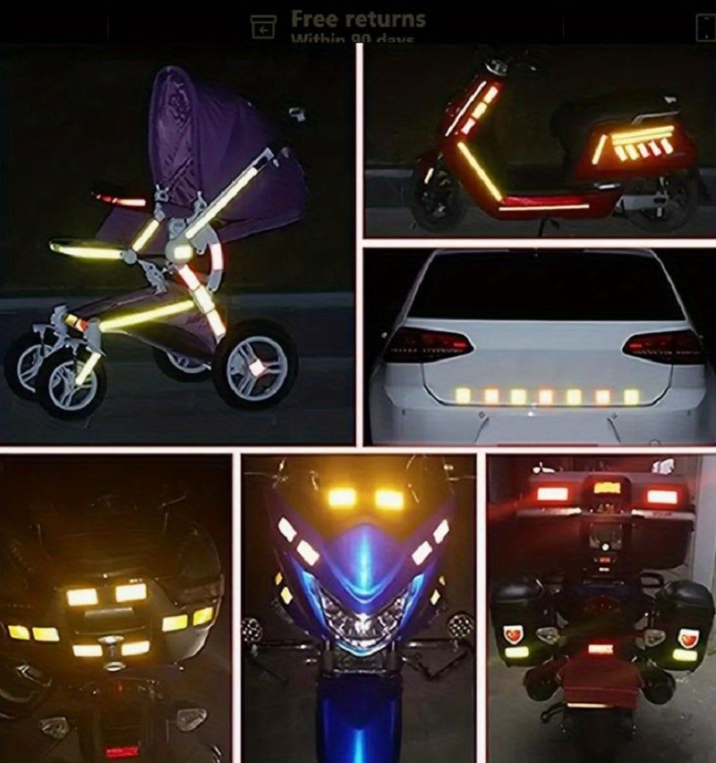 High Visibility Safety Reflective Warning Strip Cars Bikes Temu