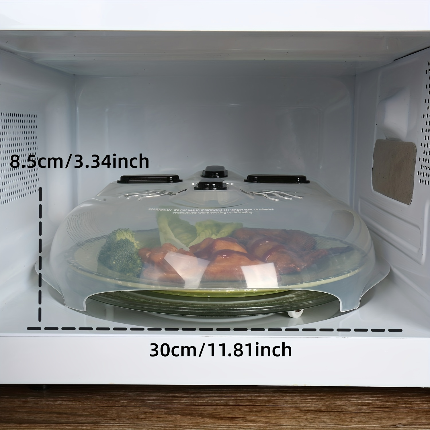 30cm Microwave Plate Cover With Magnetic Prevent Splatter Cover