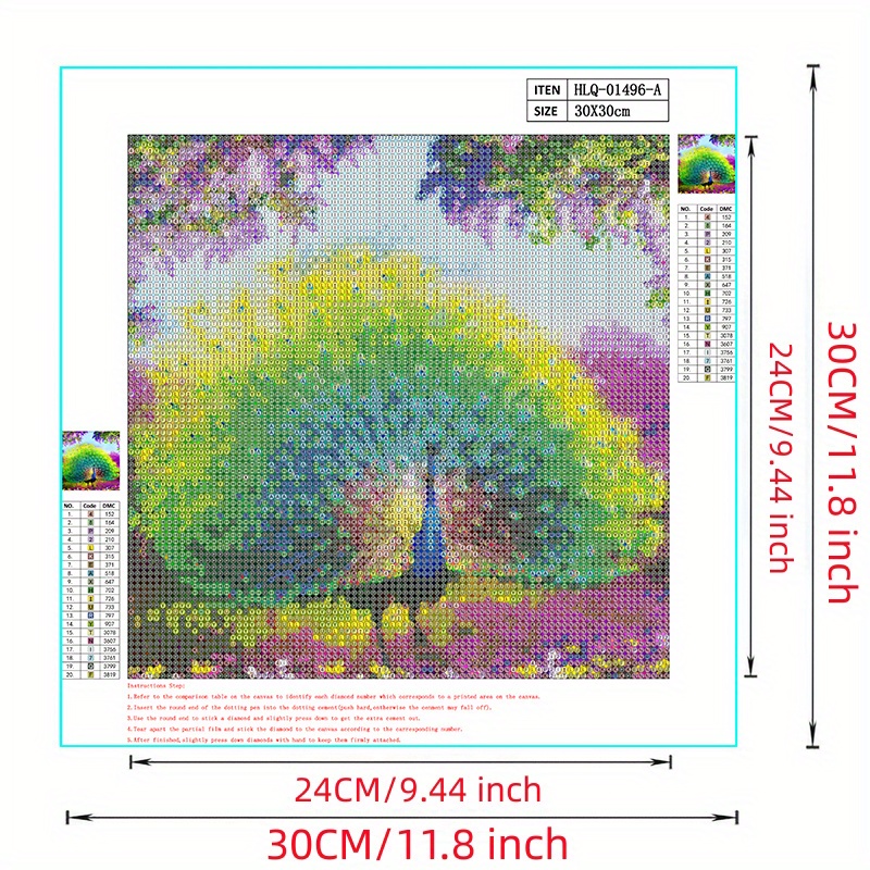 Peacock Diamond Painting Kits, DIY Diamond Painting Kits for Adults, 5D  Round Full Drill Diamond Art for Kids with Diamond Art Kits for Wall  Hanging