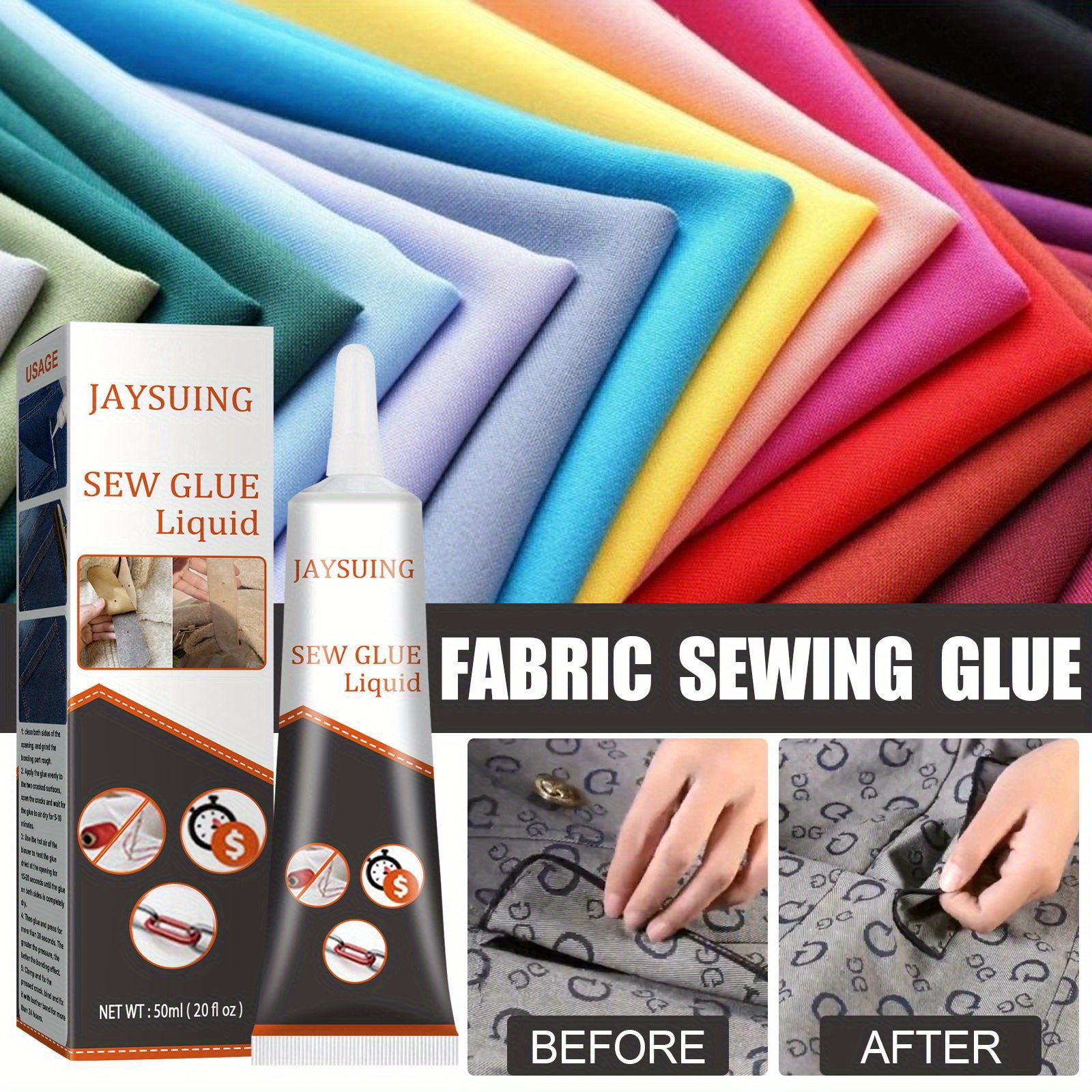 Fabric Repair Glue Fabric Sewing Insole Clothes Jeans Hole Repair Liquid  Instant Fabric Sewing Glue