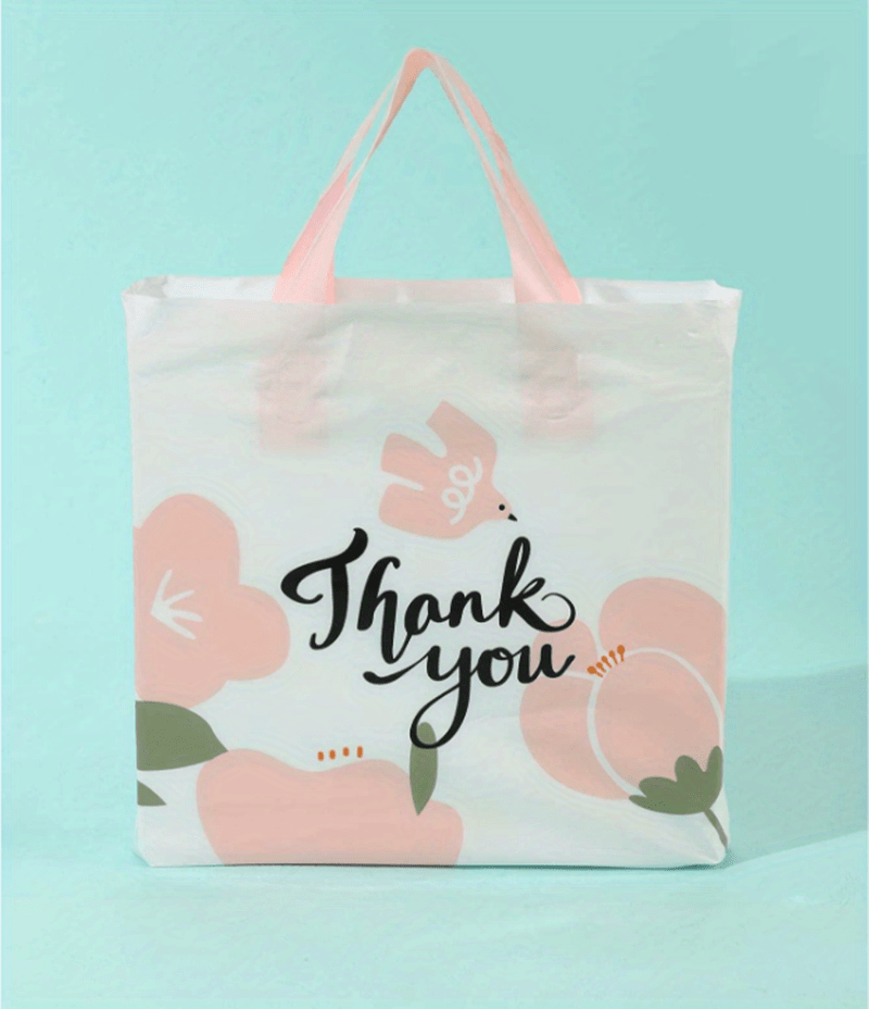 Floral Print Gift Bag Portable Plastic Organizer Bag Holiday Temu
