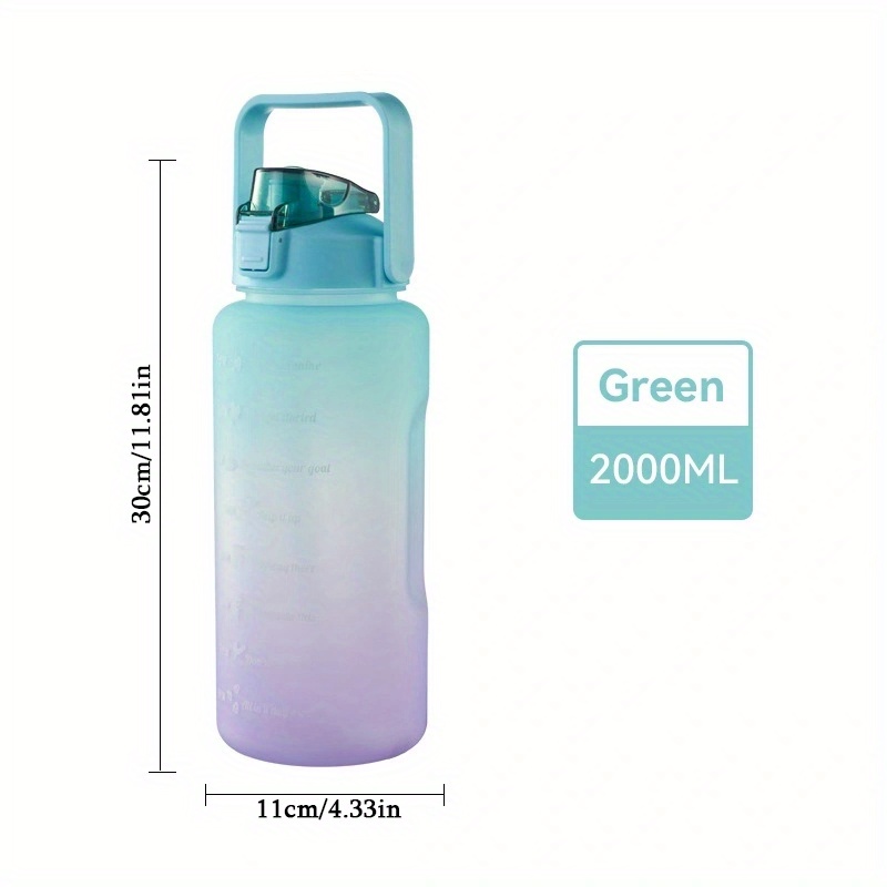 2l Water Bottle With Straw Botella De Agua 2 Litros Garrafa Sport Gym With  Time Marker Portable Large Chaleira With Straw - Water Bottles - AliExpress