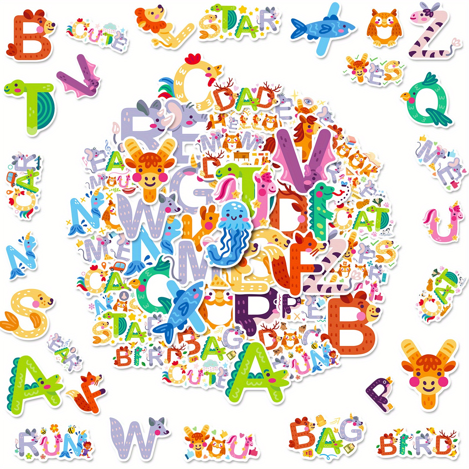 Stickers Adhensive Alphabet Number Sticker Letter Spelling Sticker Rainbow  English Letter Sticker – the best products in the Joom Geek online store