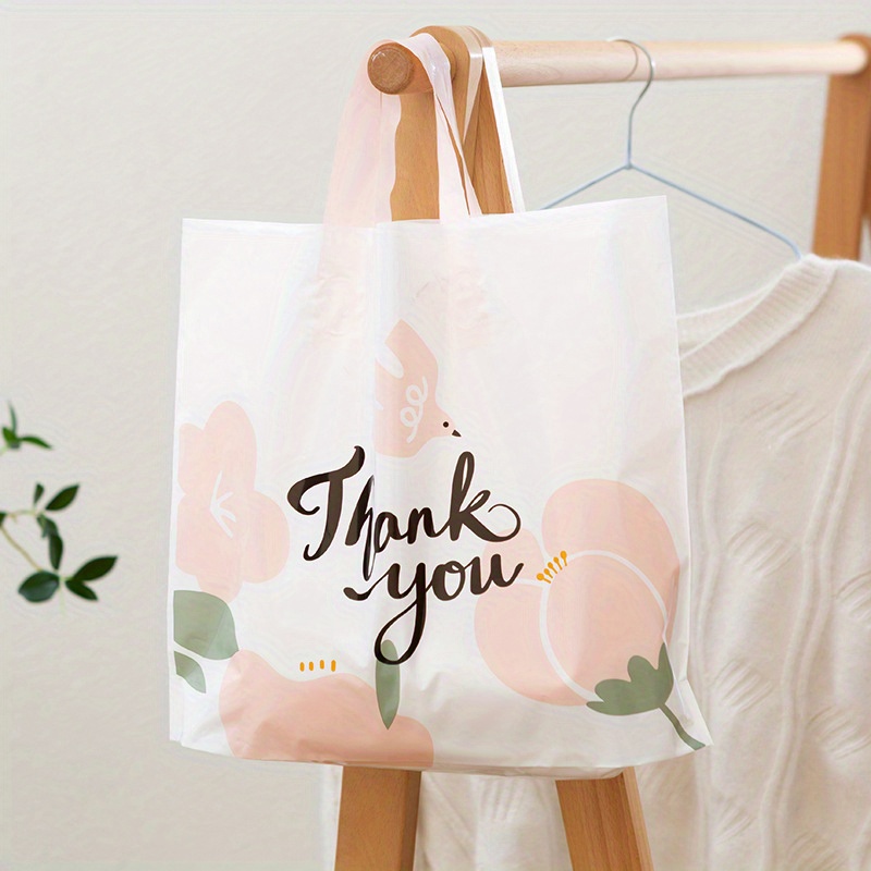 Floral Print Gift Bag Portable Plastic Organizer Bag Holiday Temu