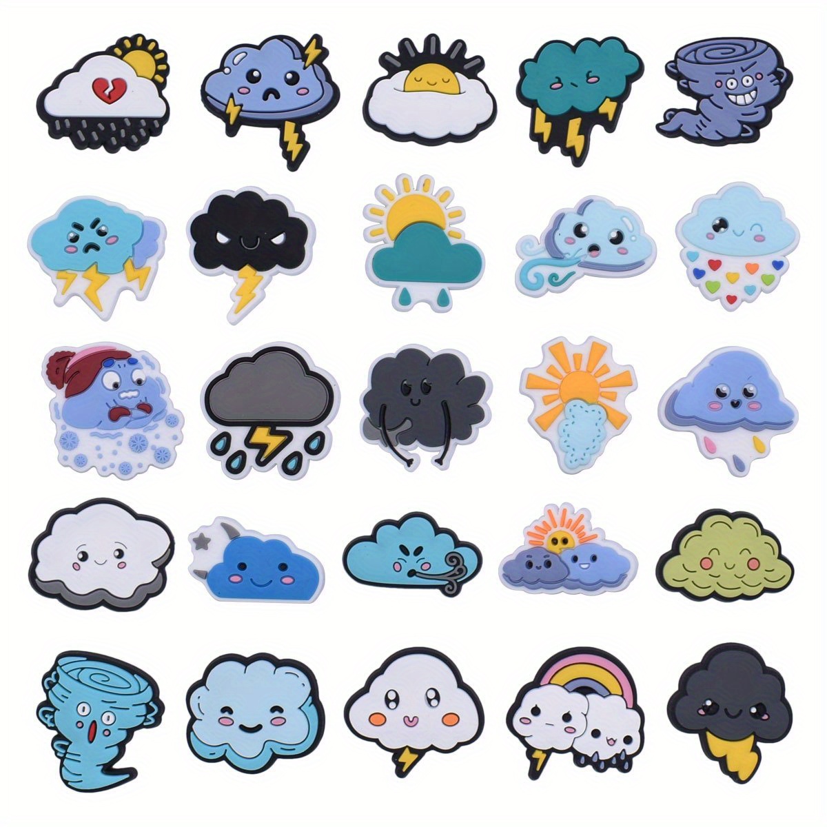 25pcs Cloud Pattern Shoe Charms For Crocs Jibbitz Bubble Slides Sandals