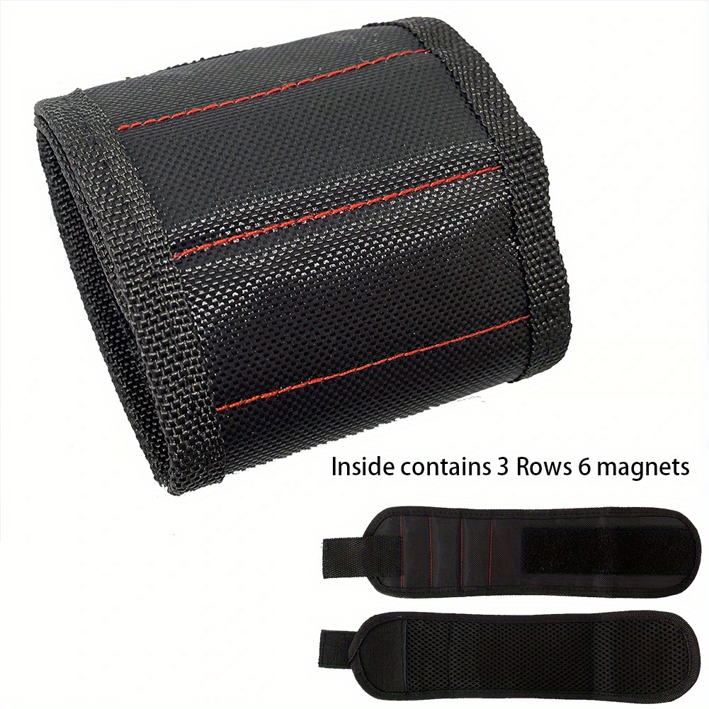 KUNN Liguero de cinturón de herramientas con pulsera magnética y pequeña  bolsa de herramientas para electricista, bolsa de herramientas con  cremallera