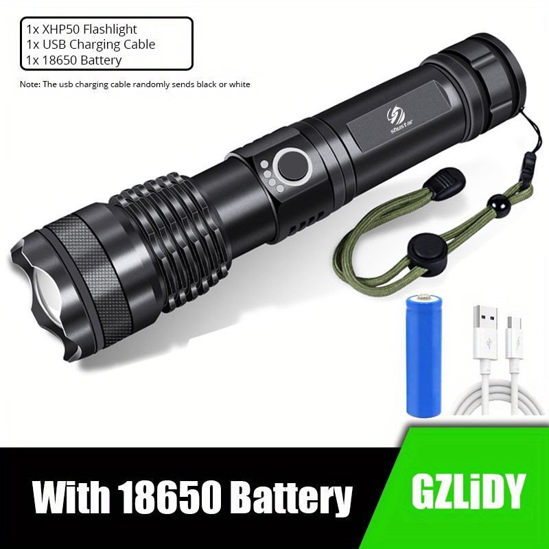 Powerful Xhp99 Led Flashlight Long Shot 18650 Torch With - Temu