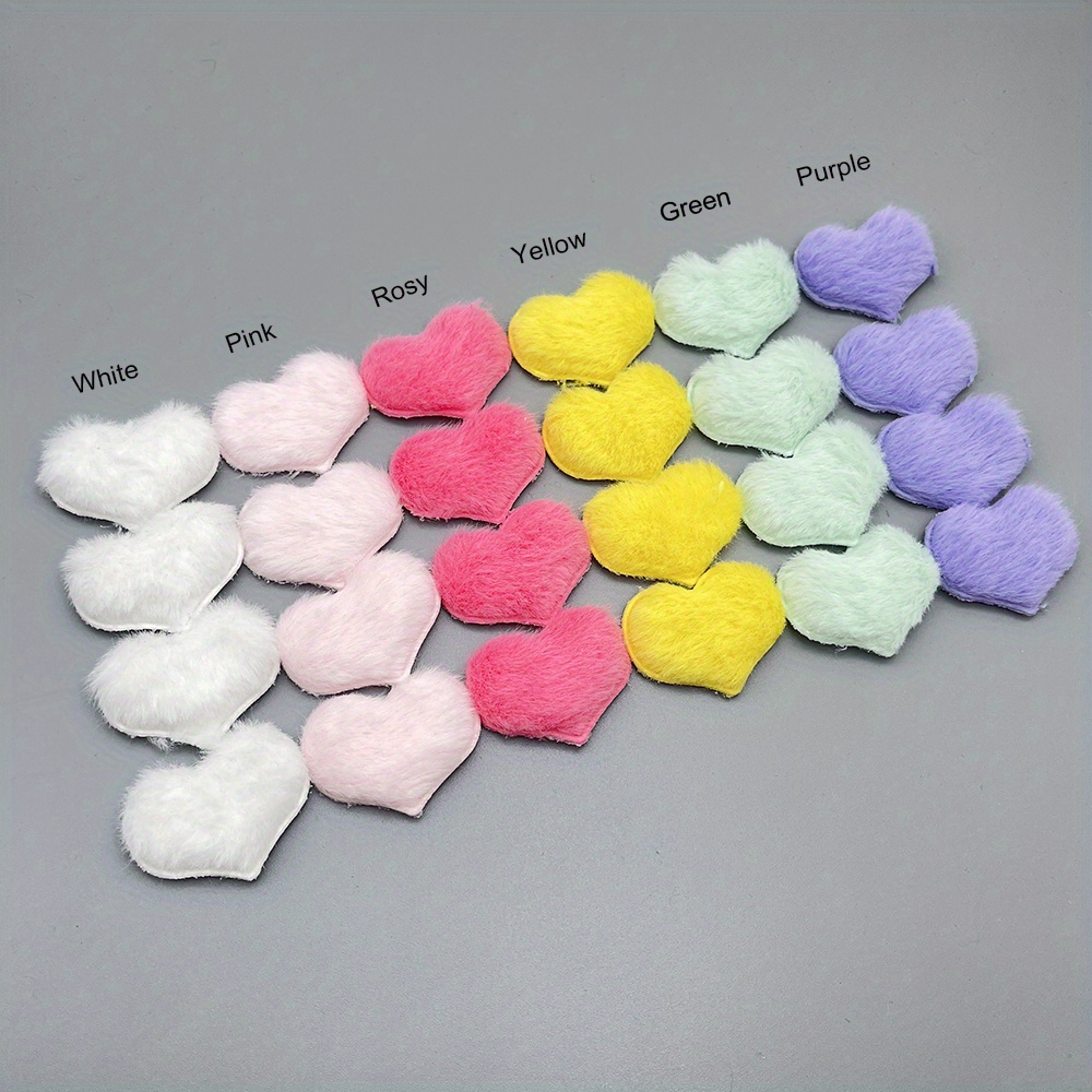 24pcs 6-color Mixed Plush Appliques For Women's Bags And Clothing, Fabric Embellishments
