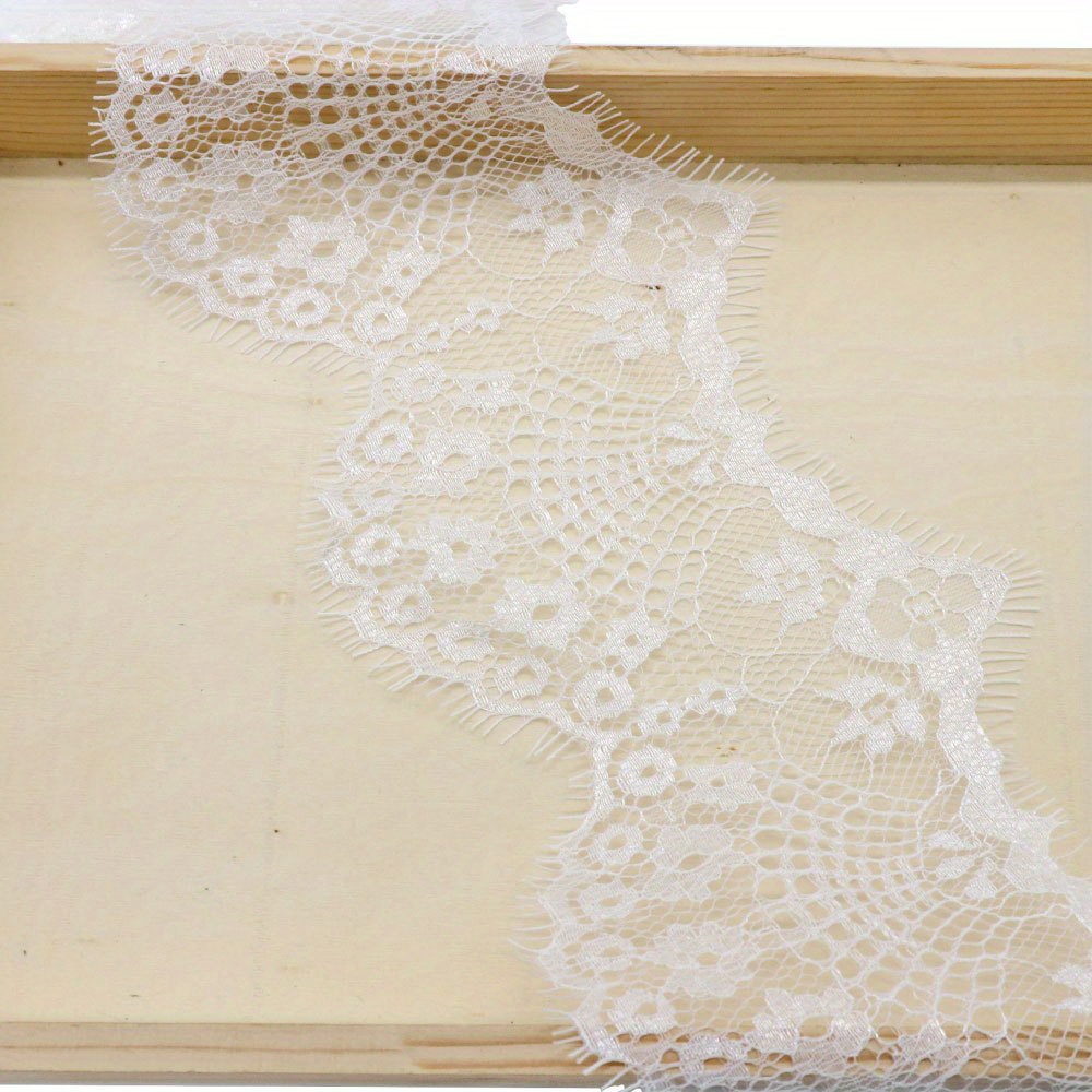 3 Yards 3.7inch Lace Ribbon Floral Lace Edge Trim Embroidery Lace Applique For Sewing Crafts, Clothing, Home Wedding Decoration