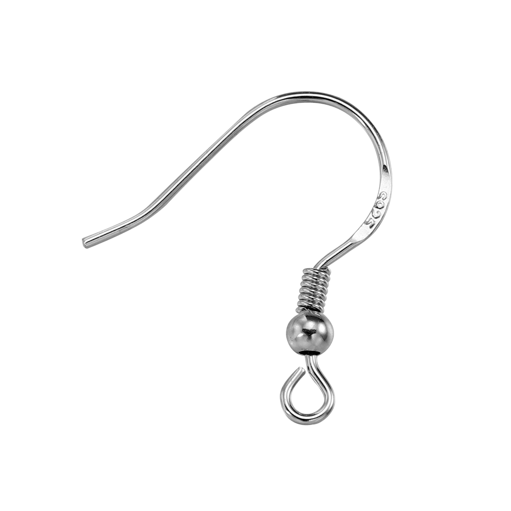 925 Silver Plated Earrings Hooks Beads Iron Hook French Ear - Temu