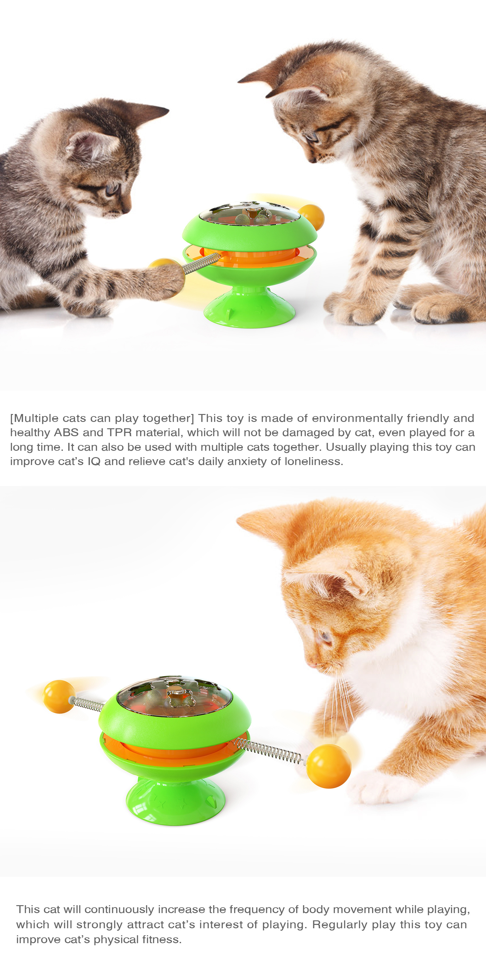 1pc pet automatic turntable cat teaser toy catnip interactive toy for cat for fun relieve anxiety details 7