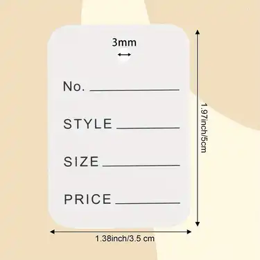 White Clothing Price Tags Perfect For Clothes Size Coupon - Temu