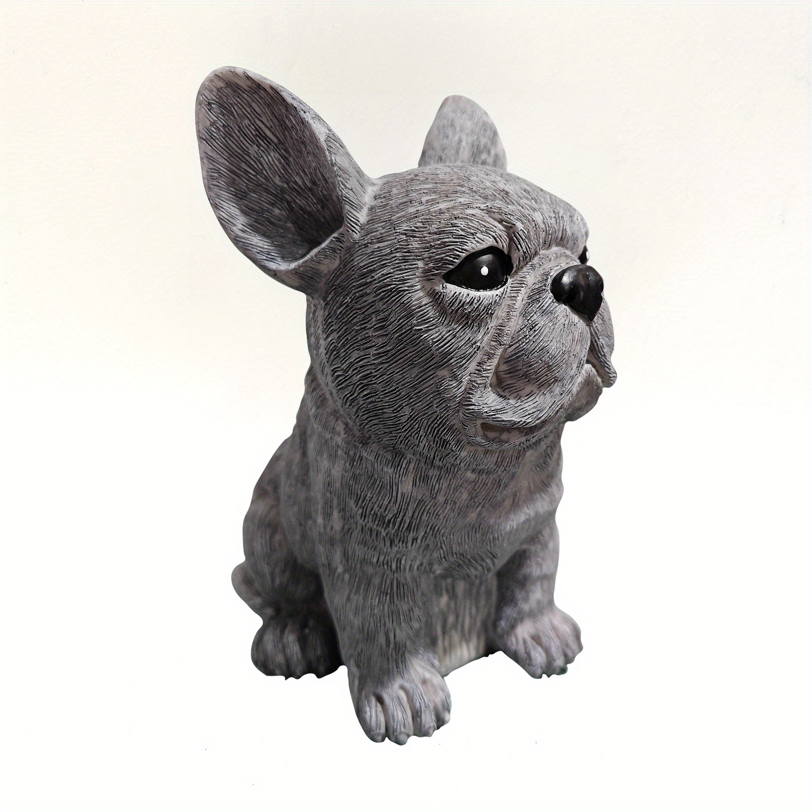 Image of French Bulldog Garden Statue - Realistic Resin Dog Decor With Fur Texture, Ideal For Outdoor Landscaping, Garden Decoration | | Outdoor Art, Dog Decor