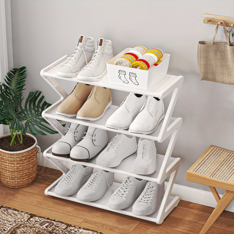 1pc Z-shaped Shoe Rack, 4 Tier Shoe Organizer, Multi-layer Shelf