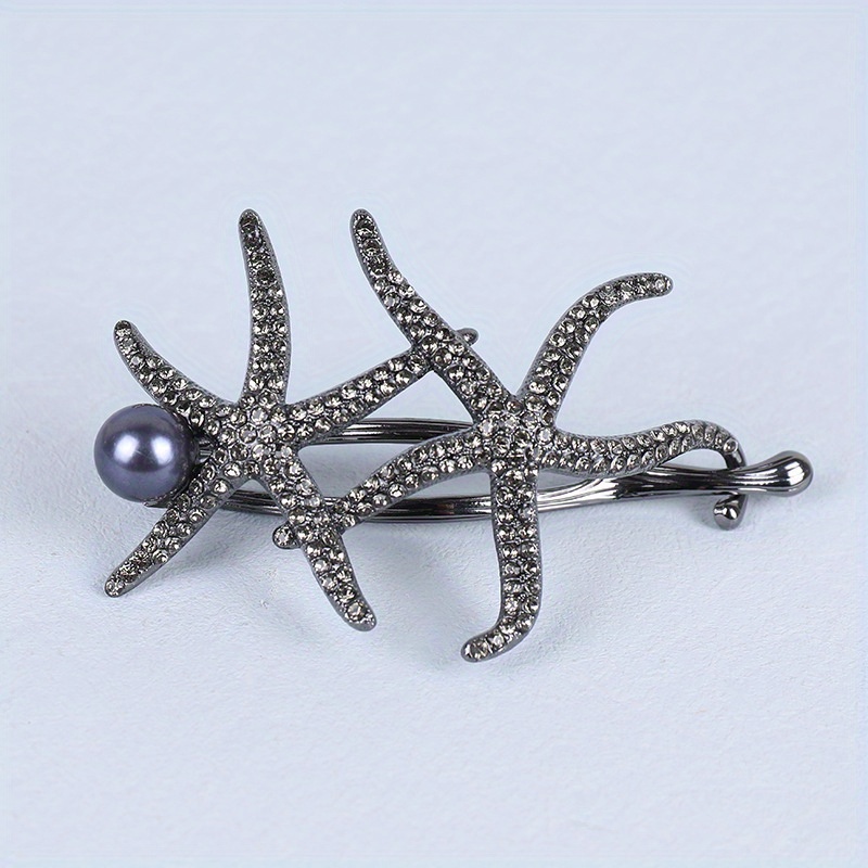 Artificial Diamond Starfish Twist Hair Clip for Girls
