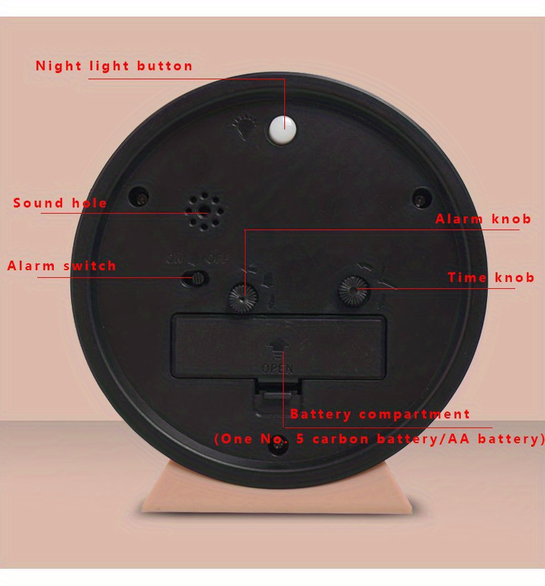 AYRELY® Reloj despertador analógico de 4.5 pulgadas, pequeño reloj de  escritorio retro que funciona con pilas, reloj de mesa de metal brillante  con