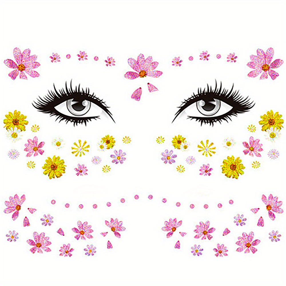 Kaufe 3D Augen Gesicht Make-up Selbstklebende Schönheit Perle Schmetterling  Blume Juwel Aufkleber Festival Tattoo Körper Kunst Dekorationen Nagel  Diamant
