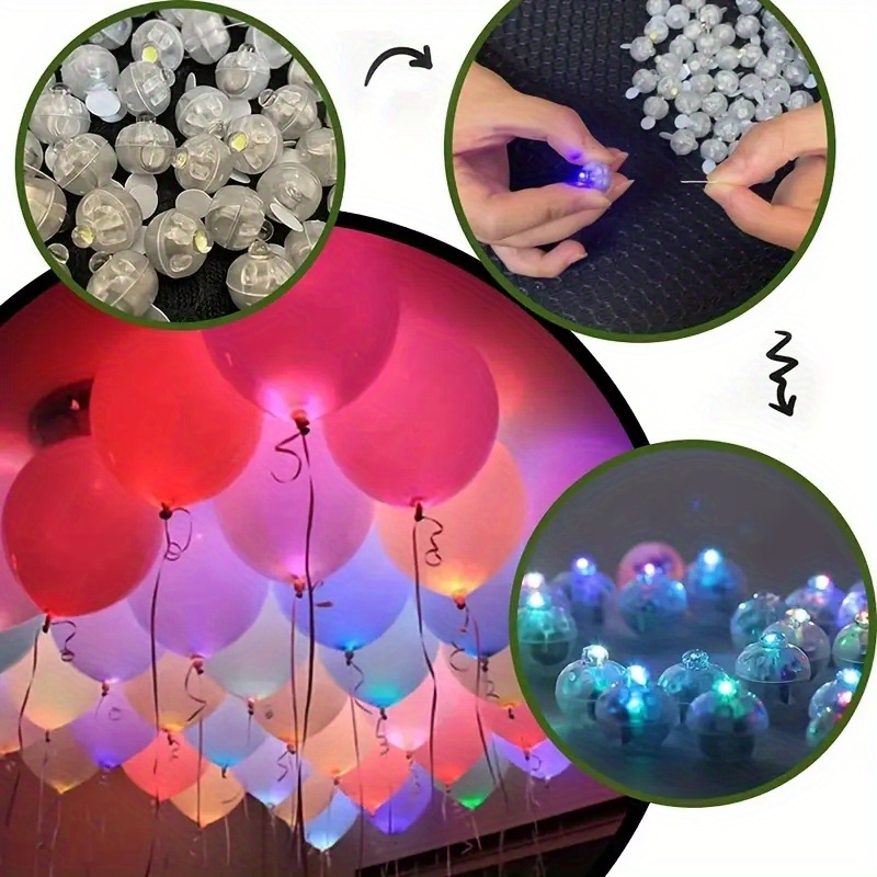 200pcs 10 color waterproof mini led lights led balloons light up balloons for party decorations neon party lights for paper lantern easter eggs birthday party wedding halloween christmas decoration details 1