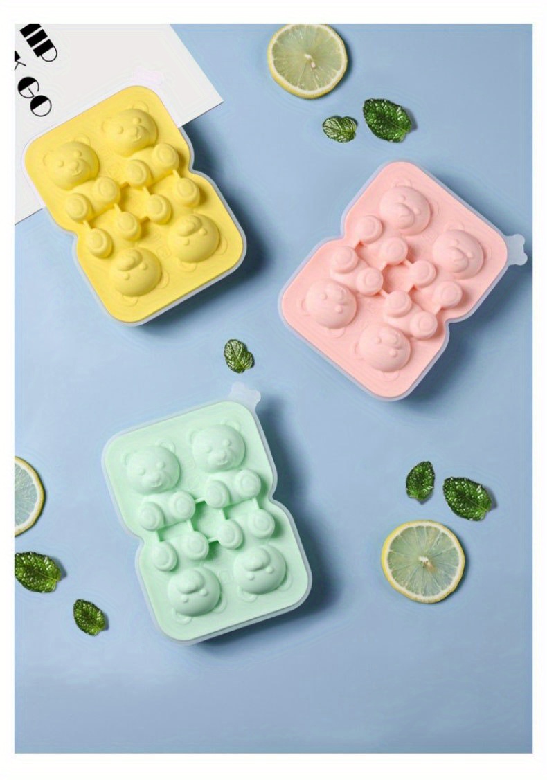 Pastel Silicone Ice Cube Tray Polar Bear Shape Mold Maker Freezer Cubes  Trays