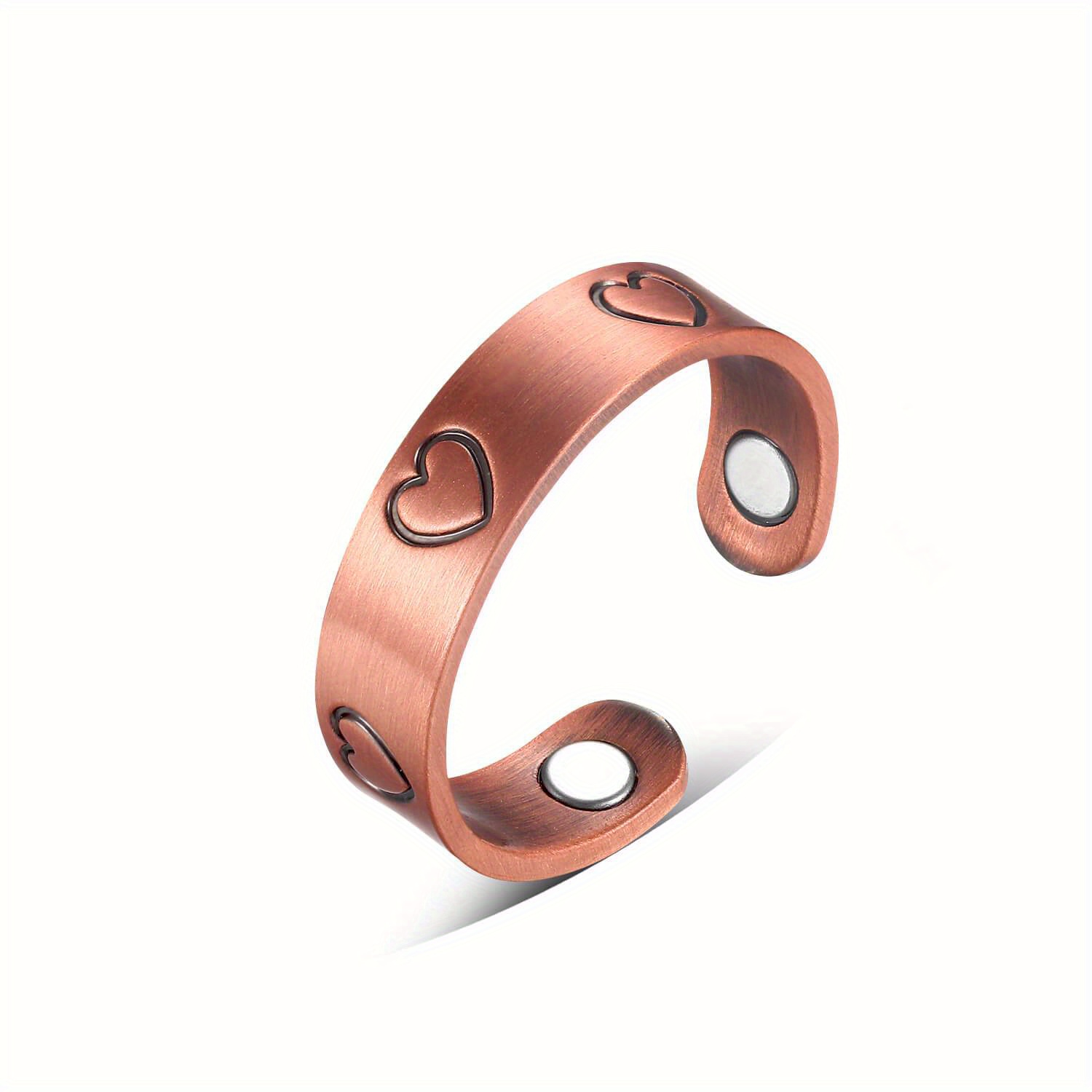  Earth Therapy, El anillo magnético original de cobre puro para  hombres y mujeres, tamaño ajustable : Salud y Hogar