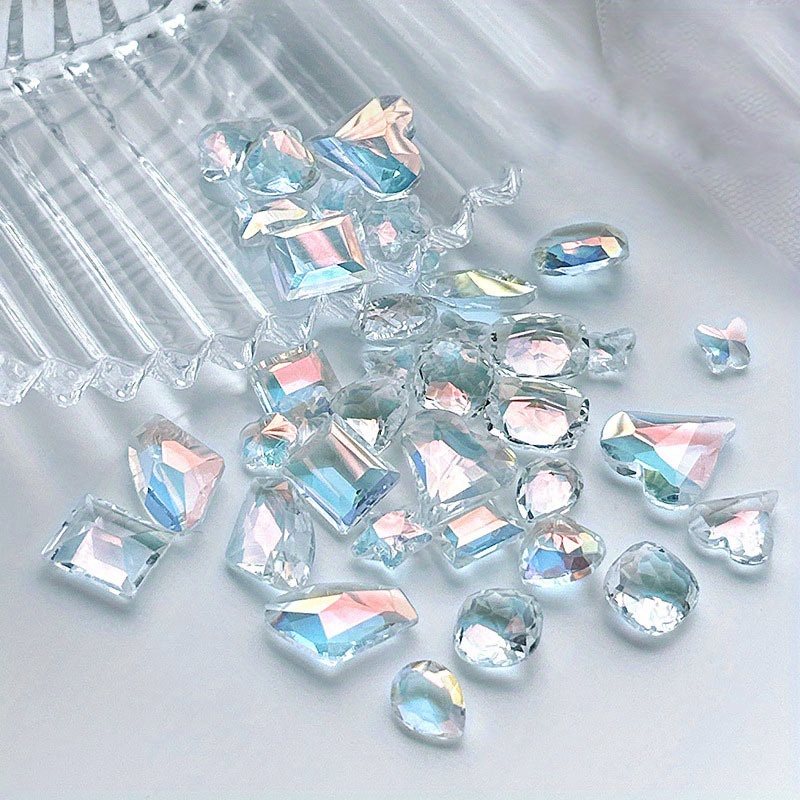 Nail Art Rhinestones Diamonds Mixed Shapes Shiny Big Glass - Temu