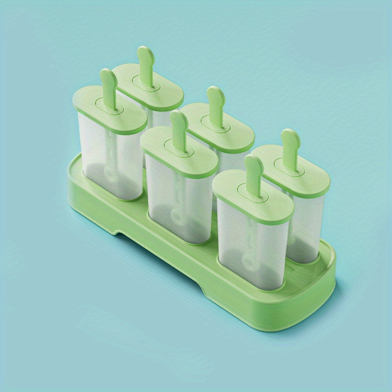 Diy Ice Cream Mold - Homemade Popsicles, Sorbet, And Frozen Ice Cubes -  6-hole Pack - Temu