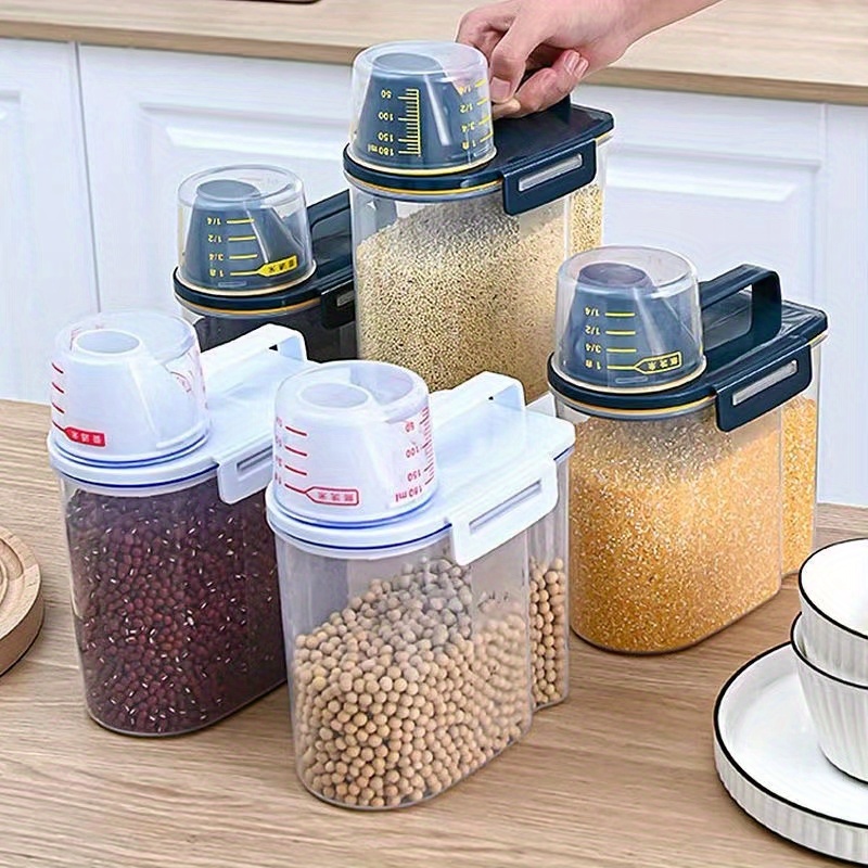 White Cereal Organizer, Moisture-proof Insect-proof Sealed Storage  Containers For Rice, Cereals, Grains, Flours, Pet Food, Household Airtight  Rice Dispenser, Food Storage Jar, Home Kitchen Supplies - Temu