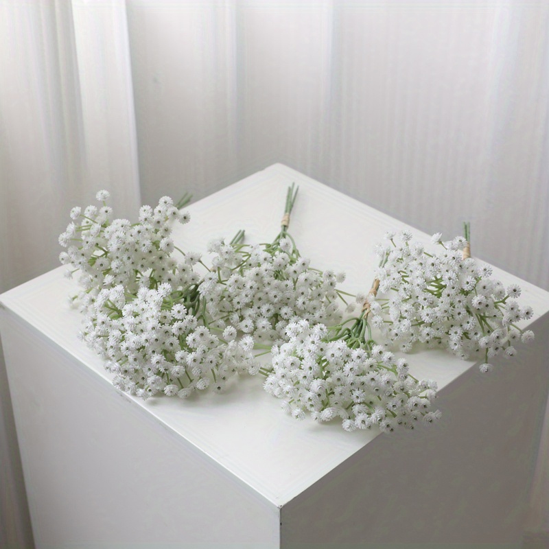 Wisdom Artificial plants,16pcs Babys Breath Artificial Flowers for Decoration Fake Gypsophila Bouquet for Flower Arrangement Light,White, Size: 32 cm
