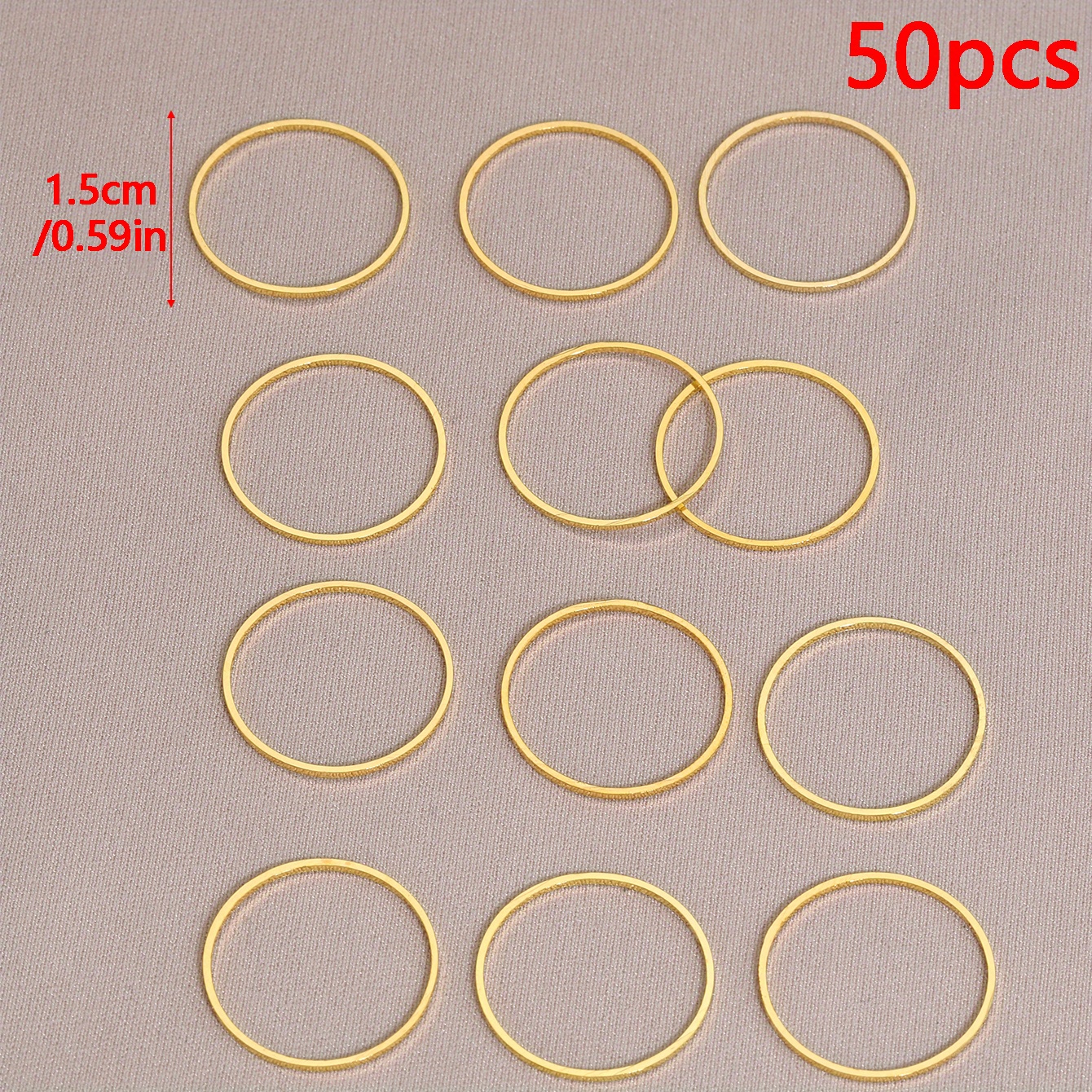 50pcs Minimalist Solid Ring, Metal Hoop 1.0/1.2/1.5/2.0cm/ 0.39/0.47/0.59/0.79inch Earring Wires Connectors, Closed Circle Rings For Making