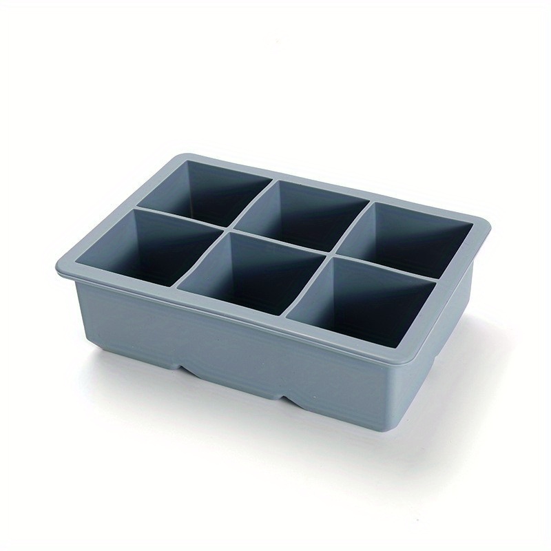 Ice Cube Tray With Lid, 6 Cavity Flexible Food Grade Silicone Ice