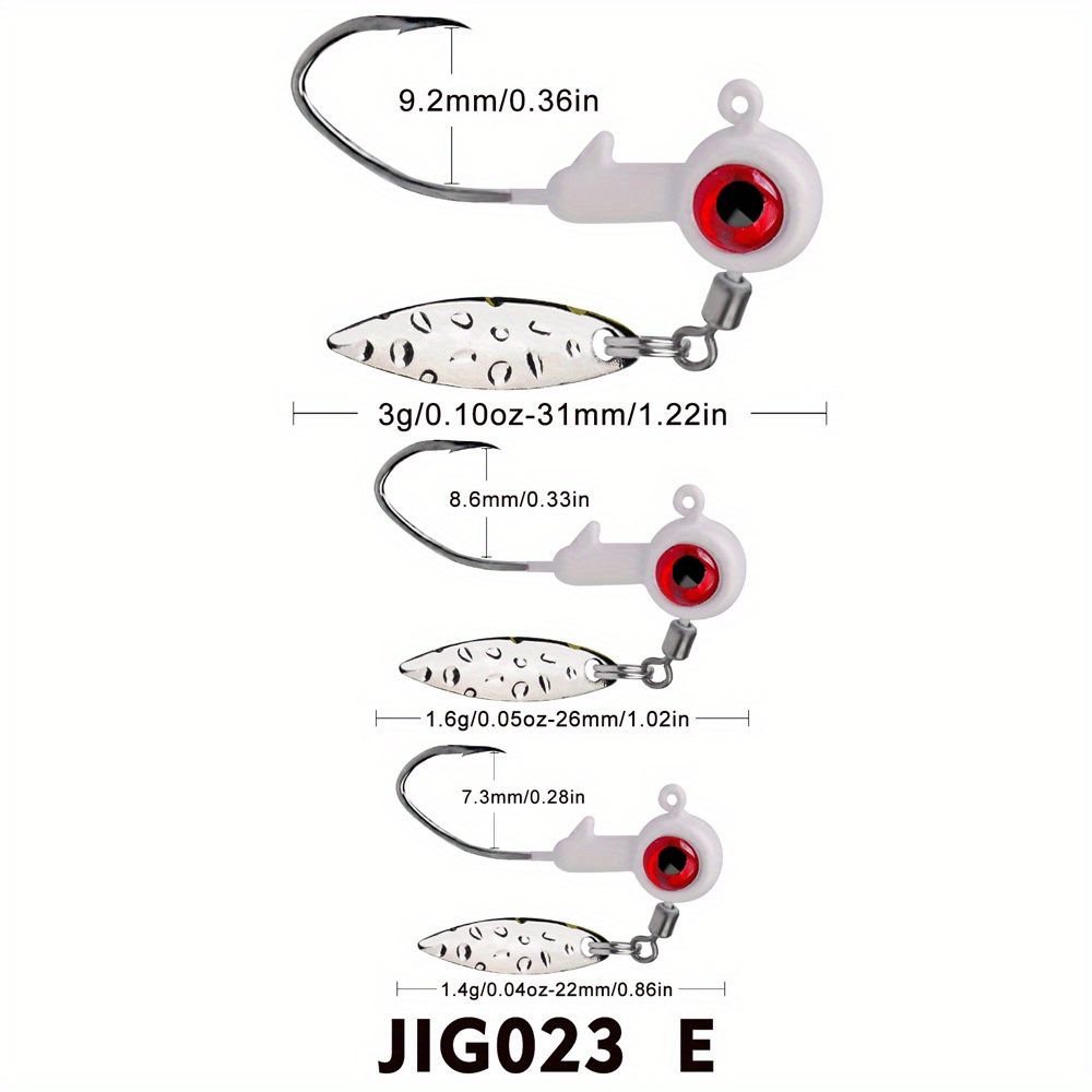 Thkfish 10 Pcs 1g 2g 3g 4g Crank Jig Lead Head Hook Exposed
