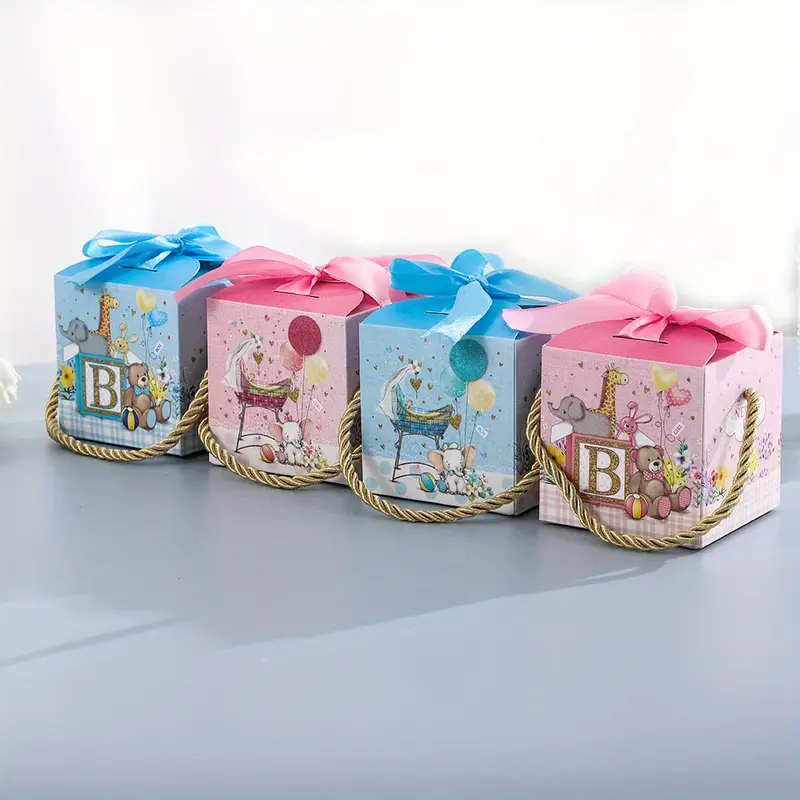 100pcs/lot Pink Fence Grid Milk Fleck Nougat Baby Shower Wrapping Paper  Cartoon Cow Gift Bonbon Oil Paper Baptism Sugar Pack Bag - AliExpress