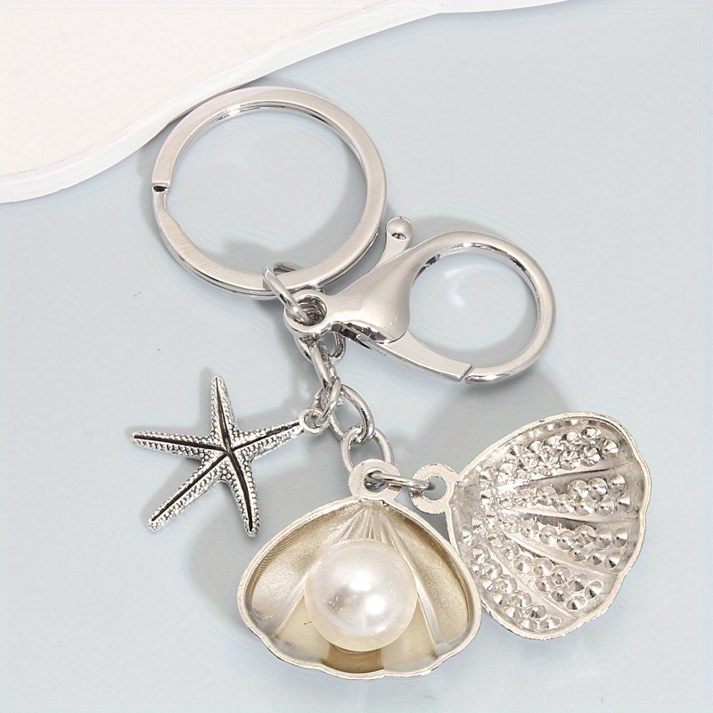 New Starfish Shell Shimmer Keychain