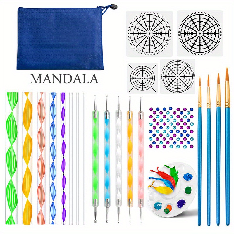 Mandala Dotting Tools Set Pen Dotting Tools Mandala Stencil - Temu