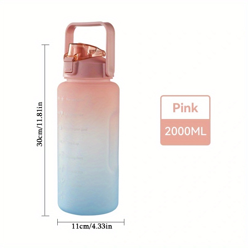 2l Sports Straw Water Bottle Stickers Portable Fitness Bike Cup