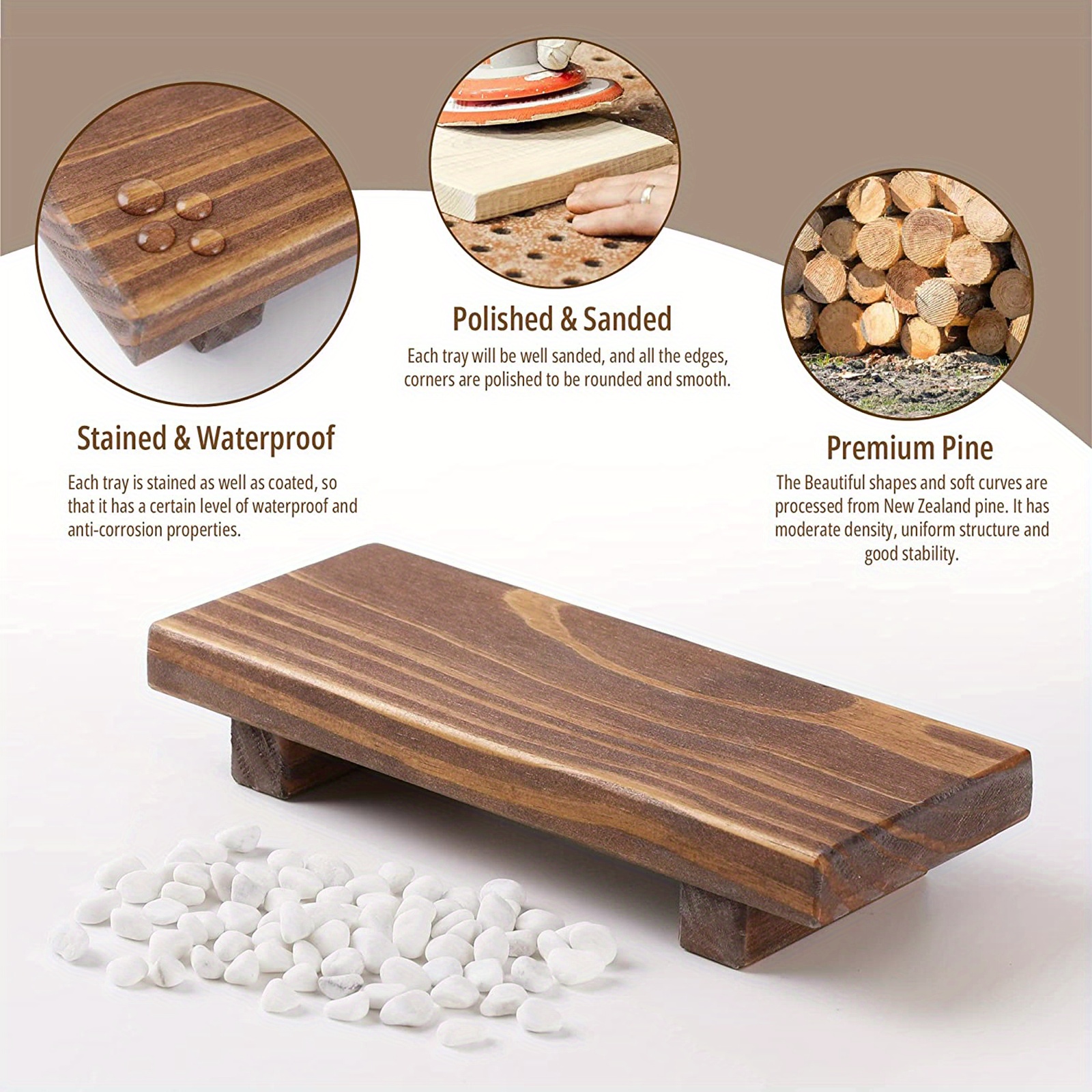  DEBETOOL Acacia Wood Riser Soap Tray,Wood Pedestal