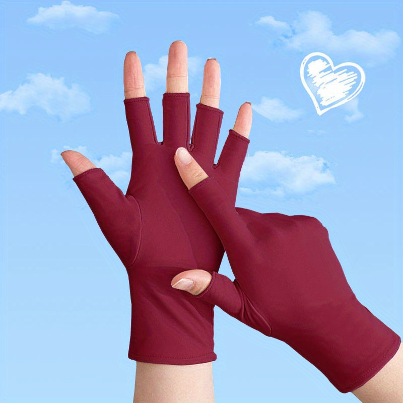 Men's Spandex Sun Protection Gloves Short Thin Spring Summer - Temu