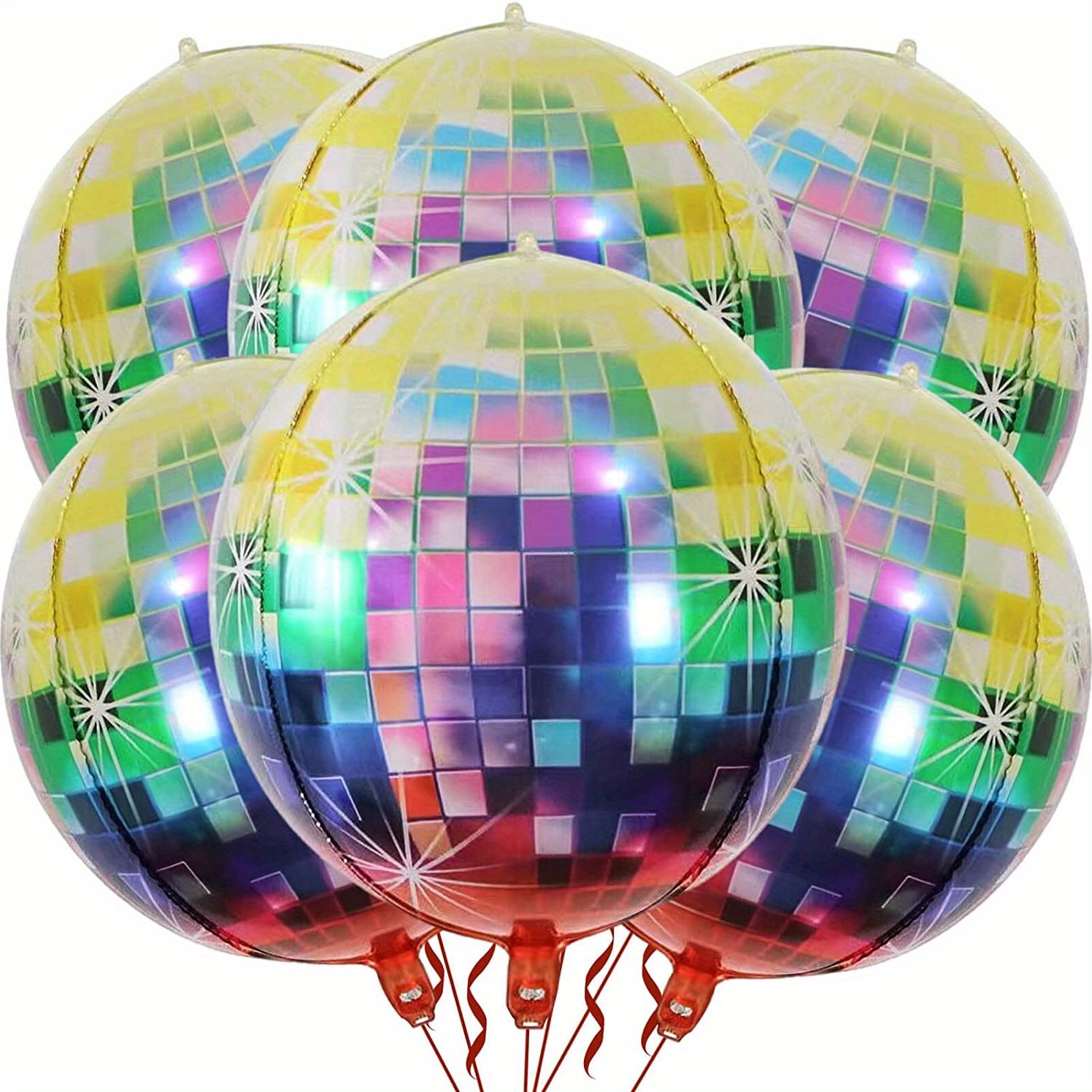 4d Large Mirror Metal Balloons Disco Aluminum Foil Balloons - Temu