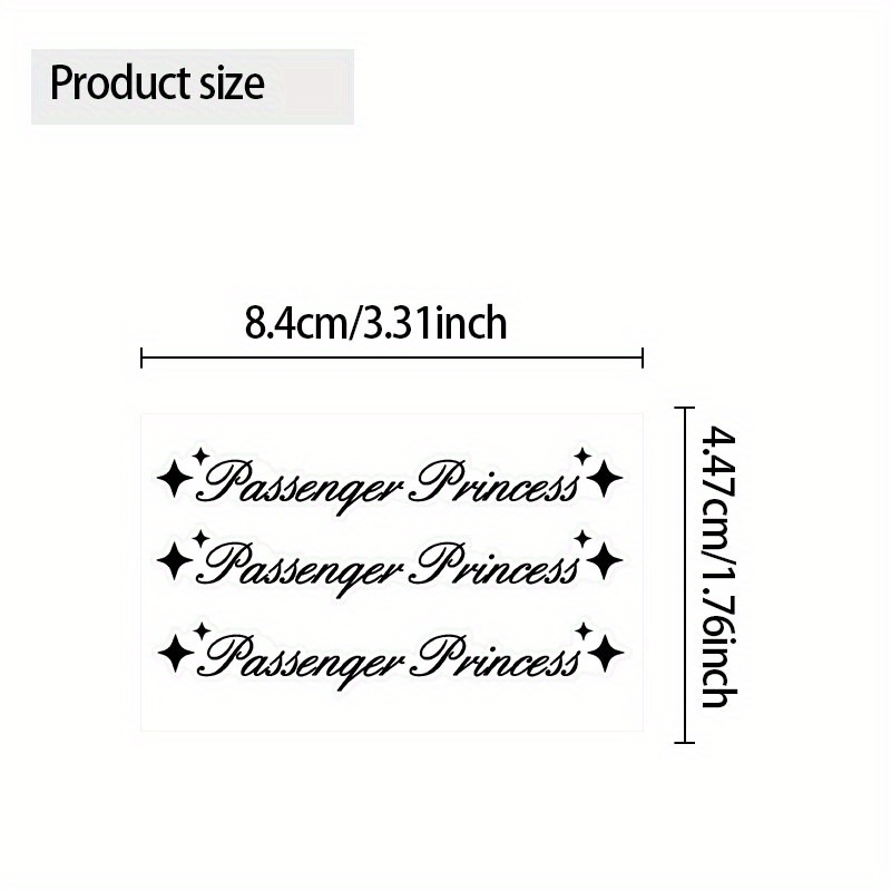 3 ピース/セット旅客プリンセスステッカー 車の窓バックミラー用