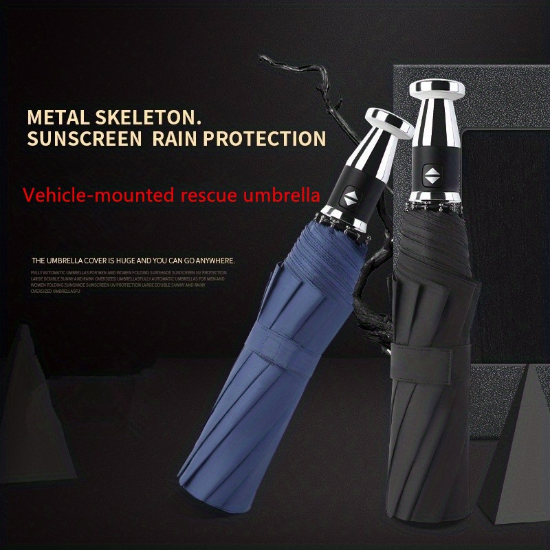 Ten Bone Automatic Umbrella Vinyl Sunshade Uv Protection Temu