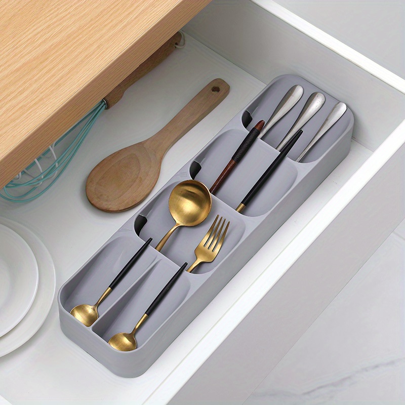 1pc multifunctional drawer flatware organizer sort store   cutlery with ease details 3