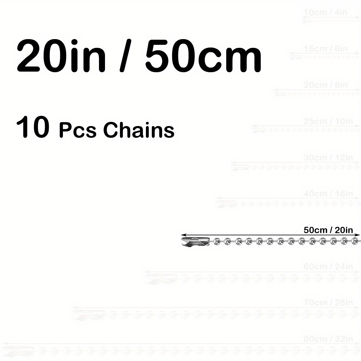 Pack of 50 Ball Bead Chain, Dog Tag Chain Necklace Bulk 24 inches Silver  Nickel Plated Ball Chain for Jewelry Making DIY Crafts 2.4mm Bead  Adjustable