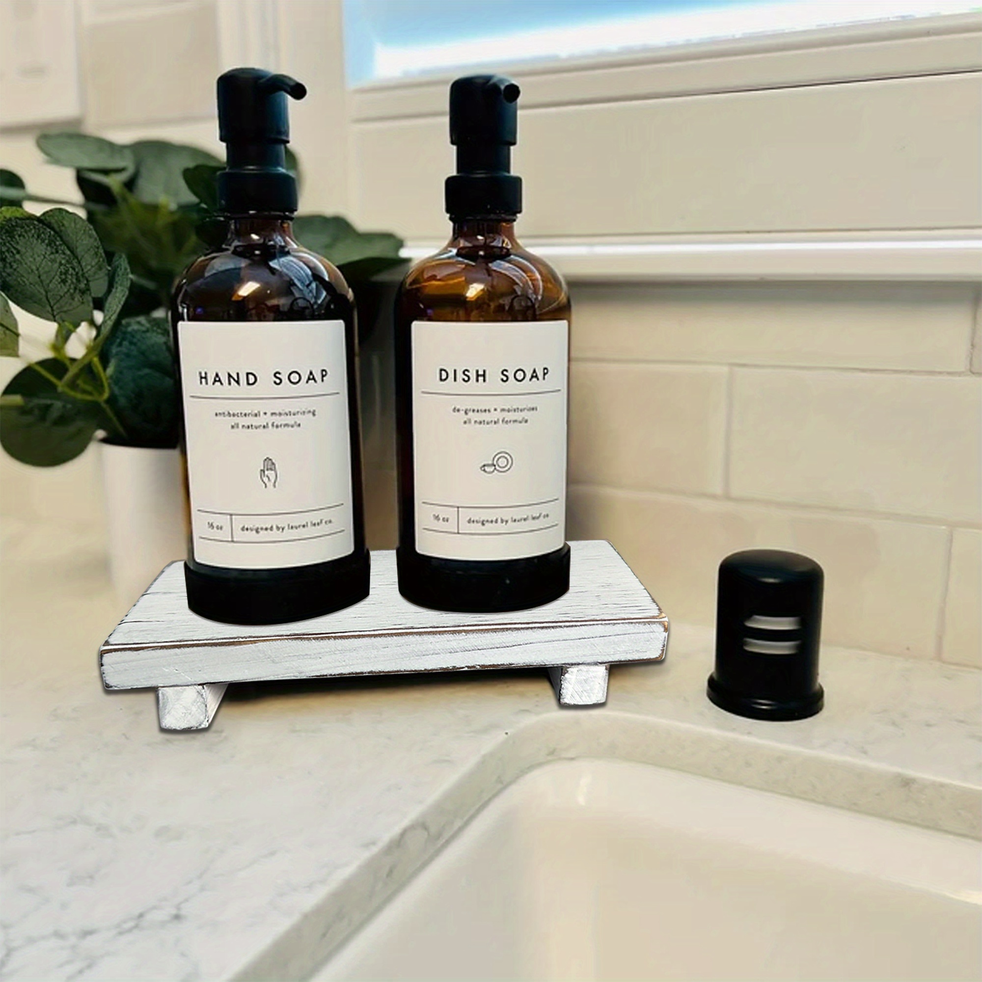 Farmhouse Chunky Riser Tray and Dish Soap and Hand Soap Dispensers