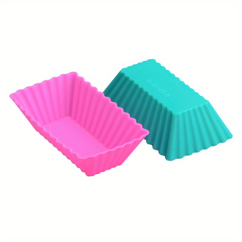 5 10pcs silicone rectangle muffin cups cupcake cups reusable cupcake liners muffin molds pudding mold baking tools kitchen gadgets kitchen accessories home kitchen items details 5